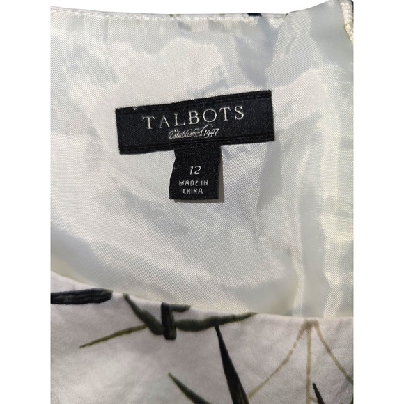 Talbots Womens Sleeveless Tunic Blouse Size 12 Bamboo Print Boho‎ Shirt Dressy - Picture 3 of 7